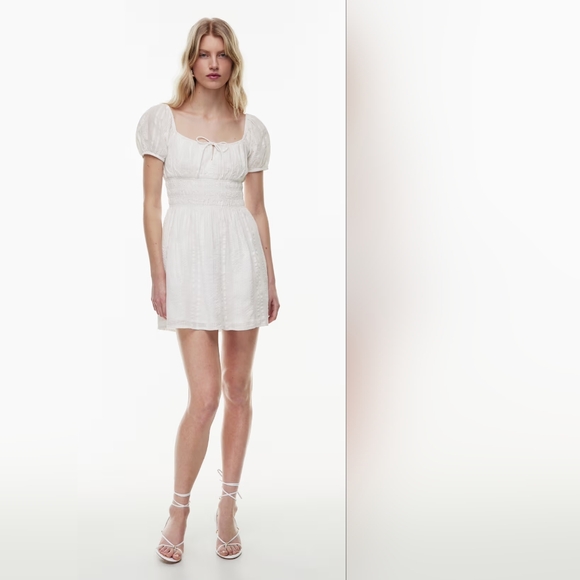 Aritzia Sunday Best Kay Puff-Sleeve Mini Dress Organic Cotton Size L - Picture 7 of 10